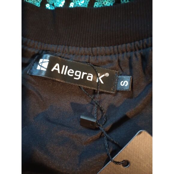 Allegra K Women's Size Small Green Sequin Zipper Up Jacket -NWT - Picture 5 of 7